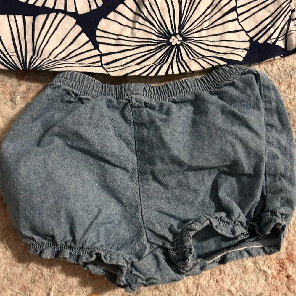 Kids Floral Top and Denim Shorts Set